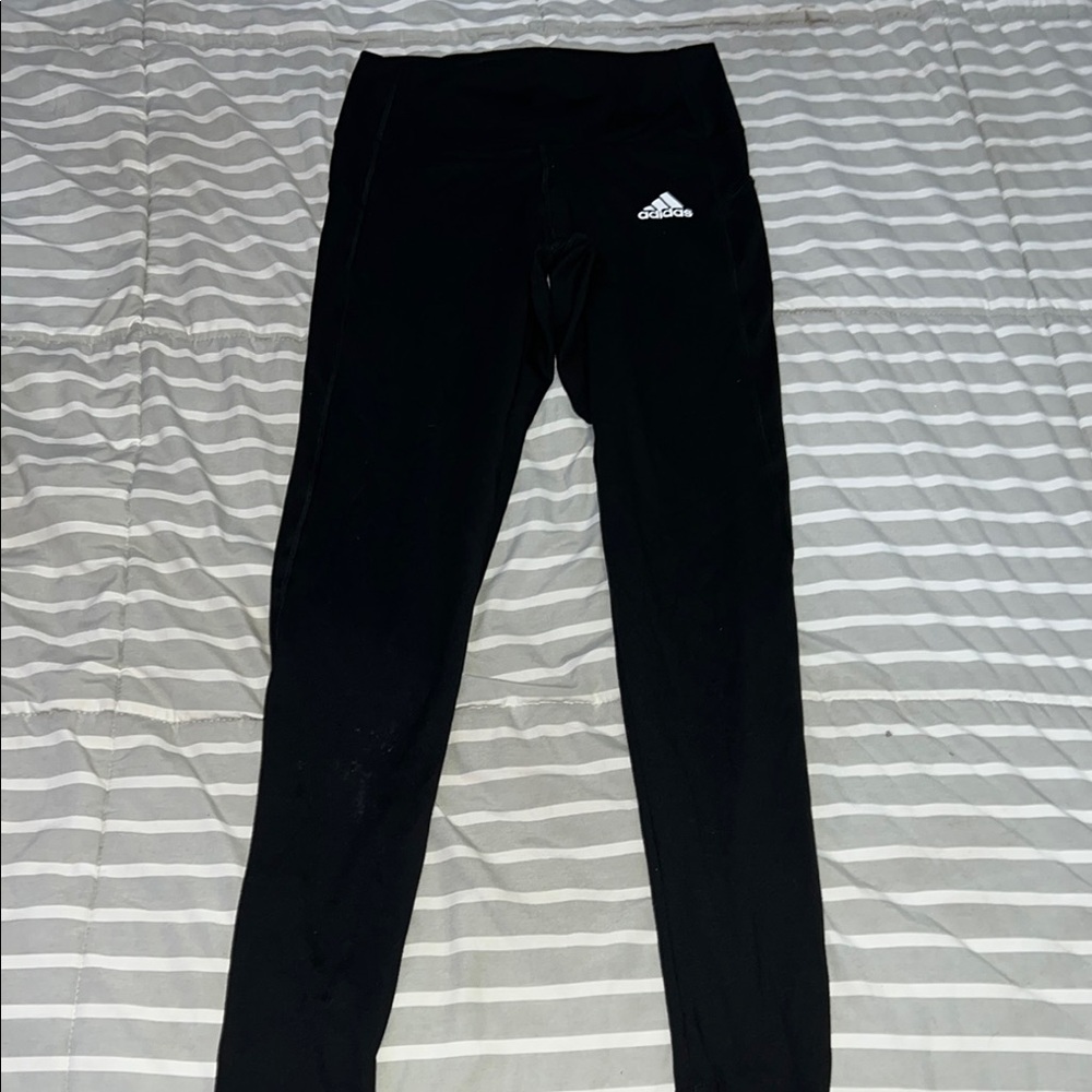 Adidas Women's Black Leggings with Logo